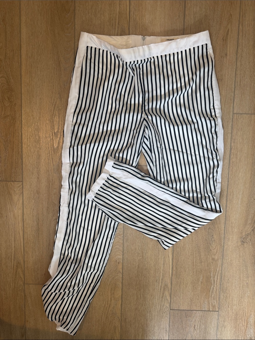 Women’s JBRAND Black & White Striped Tuxedo Pants